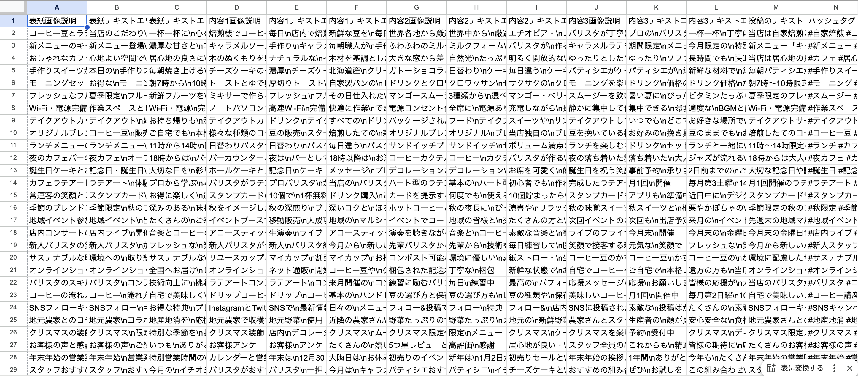 ダミーデータ例